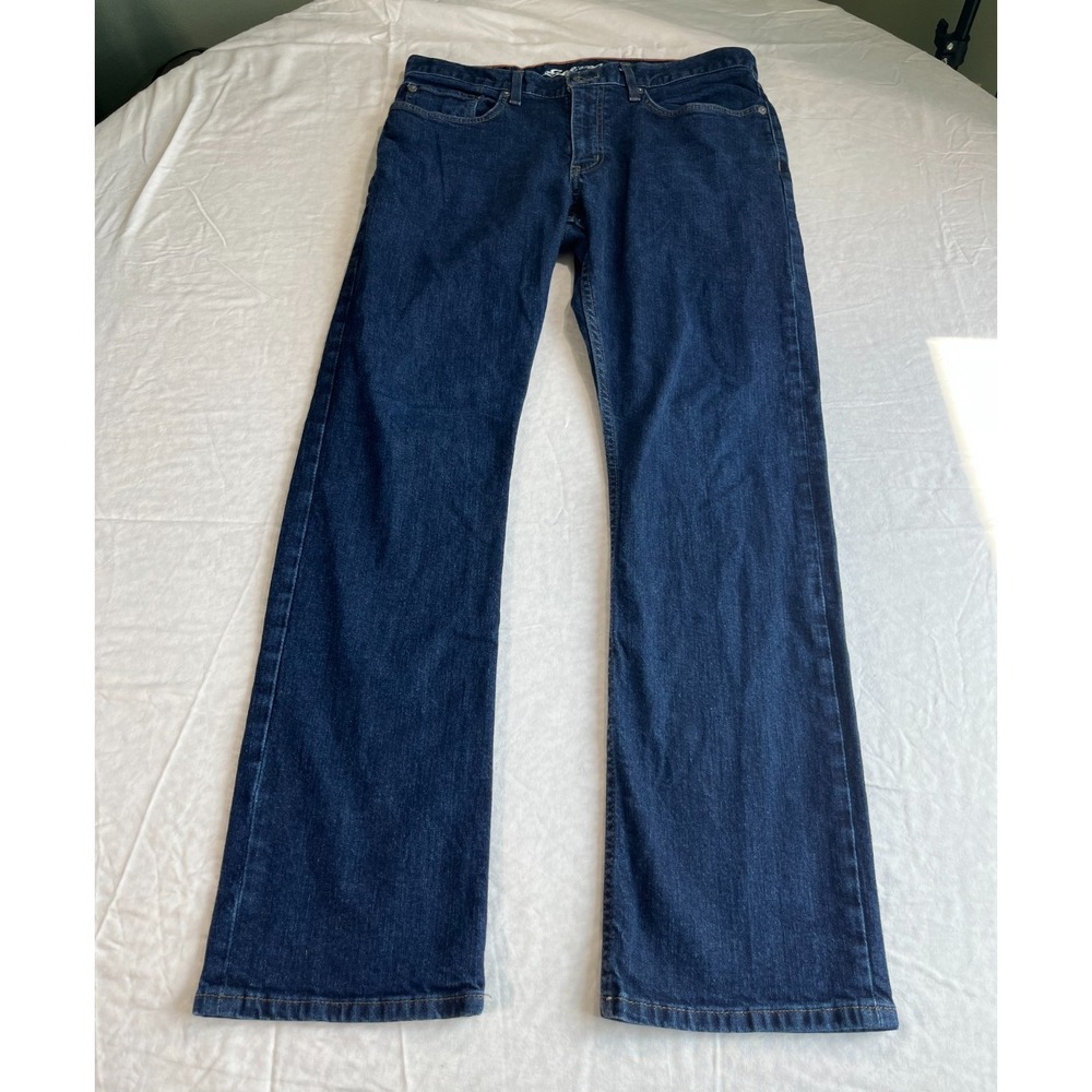 Eddie Bauer Men's Slim‎ Fit Straight Leg Jeans 32x32 Dark Wash Denim Classic